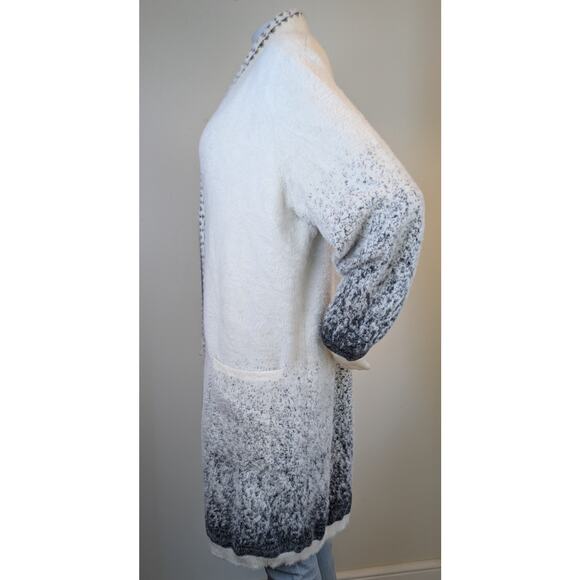 New Venario Long Cardigan Sweater Duster XXL White Gray Ombre Open Front Soft - Picture 6 of 12
